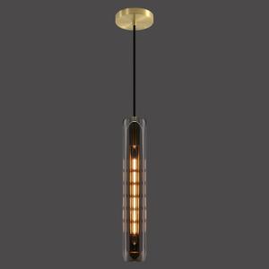 Modern K9 Crystal Kitchen Island Pendant Light,14.95'' Black Long Crystal Pendant Light,1 Light Indoor Crystal Pendant Light, for Kitchen Dining Bathroom Bedroom,Included 2 Bulb
