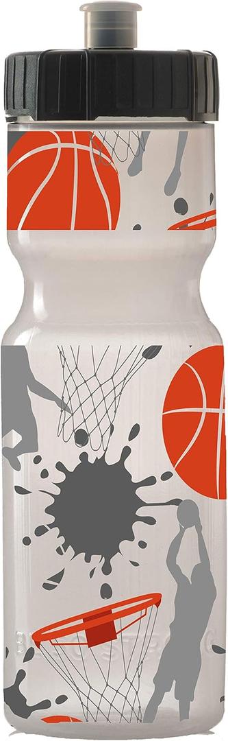 50 Strong 22oz Kids Basketball Sports Squeeze Water Bottle  BPA-Free with Pull Top Cap  Durable & Reusable for School, Boys & Girls  Made in USA