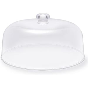 11-inch Plastic Acrylic Cake Dome Cover, Suitable for Cake Stand Plates Transparent Cake Cover (Transparent Handle)