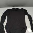 MANGOPOP Women's Mock Turtle Neck Sleeveless Long Sleeve Tops Bodysuit Jumpsuit, L