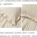 Chezmoi Collection Nora Light Sand Comforter Set Queen Size 3-Piece Lightweight Fluffy Soft Stone-Washed Ruffled Shabby Chic Bedding for All Season