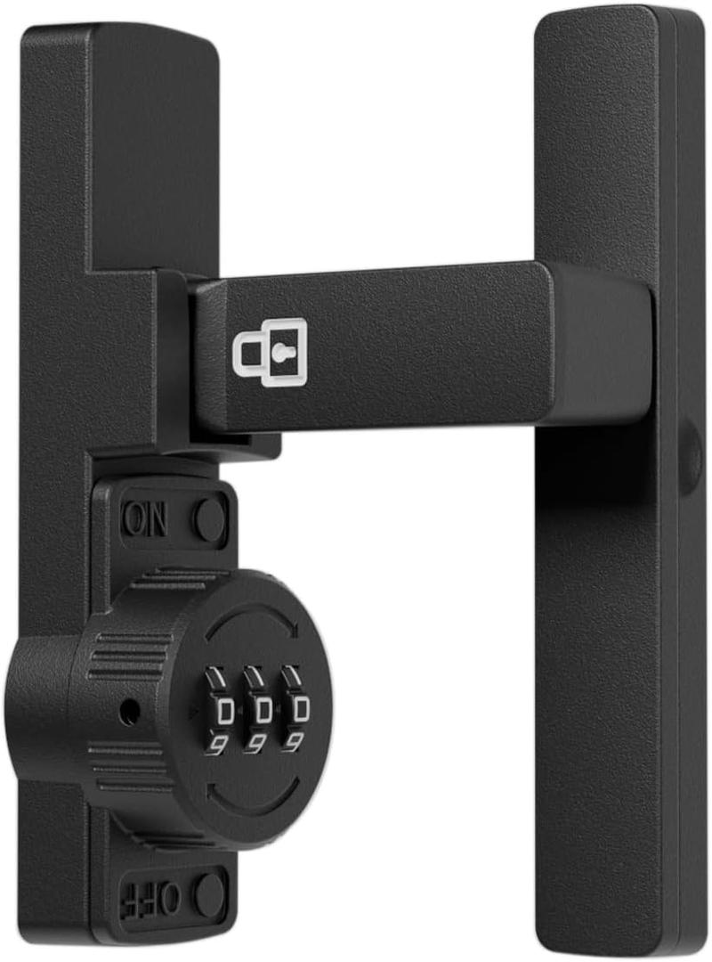 ETEKJOY Flip Latch Lock with Combination 90/180 Degree Sliding/Swinging Door Lock Latch Bolt for Gate Barn Garage Shed Window Cabinet 3-Digit Password Keyless (Black Luminous, 90 Degree)
