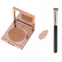 Colored Clay CC Undereye Corrector, Under Eye Concealer with Brush, Dark Circle Defense, Under Eye Color Corrector for Dark Circles (Medium-Tan Peach, with brush) (1 Count (Pack of 1))