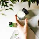 2oz Jars with Lids, HOA Kinh 40 Pack Clear Glass Jars with Lids Empty Cosmetic Containers Round Airtight Glass Jar with Black Lid for Storing Lotions Powders Ointments