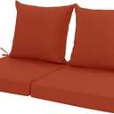 Outdoor Cushions for Patio Furniture, Waterproof Outdoor Chair Cushion w/Fade-Resistant, Removable & Machine-Washable Cover, 22x22 Inch, Deep Seat Sofa/Couch Pad Replacement  Set of 2, Rust