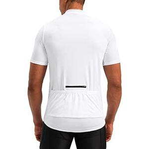 Bikewa Men's Cycling Jersey Moisture Wicking Short Sleeve UPF Half Zip Bike Road Riding Biking Shirts for Men Zipper Pockets Size XL