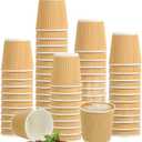 200 Pcs 4oz Paper Espresso Cups Ripple Wall Hot Cups For Coffee Disposable Coffee Cup Paper Hot/Cold Drinking Cups for Party, Picnic, Travel and Events (Kraft Paper Color)