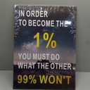 GYMHYSP Inspirational Wall Art Office Decor Motivational Theme To Become The 1% Picture Print Inspiring Quote Canvas Poster Artwork for Living Room Workplace Wooden Framed Ready to Hang [18''Hx24''W]