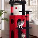 Globlazer Gothic Cat Tree Tower for Indoor Cats Large Adult, FC50, Goth
50-inch Adult Cat Tree House with Steps, Scratching Post, 2 Cat Caves, Dangling Toys