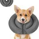 MIDOG Dog Cone Collar for Large Medium Dogs, Soft Inflatable Dog Cone Alternative After Surgery, Adjustable Protective Recovery Cone - Patented Alternative E Collar Does Not Block Vision (Gray,S)