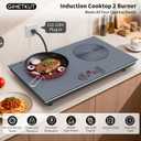 GIHETKUT 2 burner Induction cooktop,110V 4000W induction hot plate with Brushed Panel,Knob Control,9 Power Levels, Kids Lock & Timer,LED touch control 2 burner induction cooker