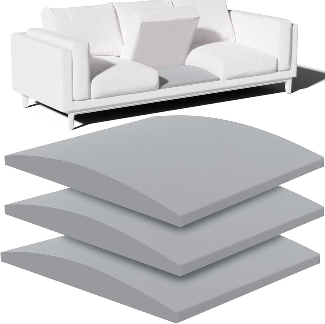 Couch Cushion Support, Sofa Cushion Support for Sagging Couch Seat, 20x20x2in, Couch Replacement Insert, High Density Foam Furniture Seat Sagging Repair, Trapezoid 40D, Grey Set of 3