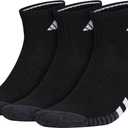 adidas mens Cushioned Quarter Ankle Socks (3-pair Pack) (X-Large, Black/Onix Grey/White)