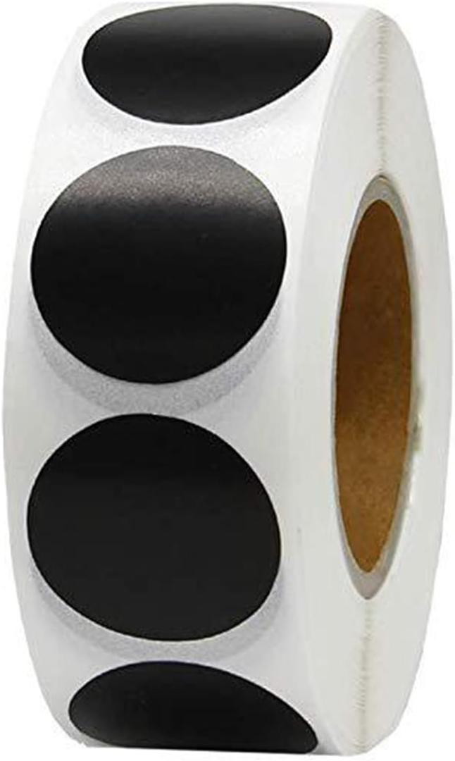 1000PCS Kraft Circle Stickers Dot Stickers, 1 Inch Round Blank Garage Sale Price Stickers Kraft Coding Tag Labels Brown Natural Envelope Seals for Home Classroom Jam Canning Jar Labels (Black)