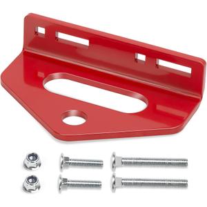 Zero Turn Mower Tow Hitch, 1/4"(6mm) Thick Heavy Duty Steel Universal Lawn Trailer Hitch 2"-5.1" Hole Center, Versatile Chain Slot Rugged Steel With Carriage Bolt Hardware Red