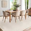 GlowSol Washable Rugs 8x10 Solid Textured Living Room Rugs, Large Modern Accent Carpet Stain-Resistant Contemporary Distressed Carpet, Soft Low Pile Carpet for Bedroom, Farmhouse, Office, Beige