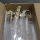 42.5in Gold Candelabra Centerpieces for Tables Candlestick Holders Decor Wedding Centerpiece Table Decorations 5 arm Candle Holder Set of 10 Acrylic lampshade Fit 0.9" LED Candle