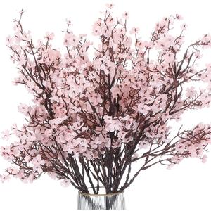 PATIKIL Artificial Flowers, 9pcs European Fake Flowers DIY Bouquet Fake Floral for Home Garden Kitchen Decor Wedding Party Decoration Light Pink