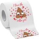 2 x Valentines Day Gifts for Him/Her,Novelty Toilet Paper Romantic Gag Gifts for Couples Men Women Boyfriend Girlfriend Wife Husband,Prank Decor for Anniversary Wedding Birthday Christmas Party Supplies (LOVE YOU)