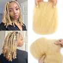 Afro Kinkys Bulk Human Hair for Braiding 613 Blonde 14 Inch Afro Kinky-curly Human Hair Bulk for Twist 50g Cuban Kinkycurly Bundles for Mini Twists or Dreadlock Extensions