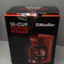 MELLERHOME 12-Cup Red Coffee Maker - Perfect for Home or Office, Borosilicate Carafe, Auto-Off, Reusable Filter, Anti-Drip, Keep-Warm Function, Clear Water Level Window, Red Kitchen Accessories