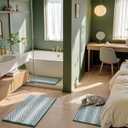 Emerald Green Bath Mats Plush Pom-Pom Super Absorbent Bathroom Rug Non Slip Machine Washable Bath Mat for Bathroom Floor Quick Dry 20" x32"