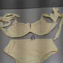 SOLY HUX Women's High Waisted Bathing Suit Tie Shoulder Underwire Summer Swimsuit Bikini Set Small (Pure Yellow)