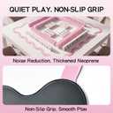22in Scalloped Mahjong MatAnti Slip Noise Reduction Mahjong Accessoriemahjong Table MatMajiong Mat for TravelComes with 4 Dice and 1 Mahjong Mat Storage Bag,4 Mahjong Shuffle Cards (Pink)