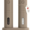 LARS NYSM Electric Salt and Pepper Grinder Set, USB Rechargeable, Automatic Salt and Pepper Mills, Spice Shakers Refillable with LED Light, Adjustable Coarseness, Ceramic Grinder 