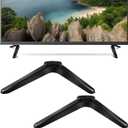 2pcs Universal Tv Stand Legs, Plastic Tabletop Mount Brackets for 32-55 Inch Televisions, Easy Install with Screws, Black