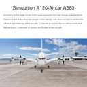 RC Plane A120-Aircar A380 RC Airplane 3CH RC Planes for Adults EPP Foam Fixed Wing RC Airliner 2.4G Remote Control Airplane with 2 Batteries (Regular Version)
