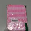 EMBRUNIOICE Stripe Makeup Bag Travel Cosmetic Bag Organizer Tassel Toiletry Bag Large Canvas Zipper Pouch and Mahjong Tile Bag (Pink with Hot Pink)
