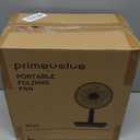 Primevolve Portable Rechargeable Oscillating Fan, Battery Operated Fan Adjustable Height, USB Home Office Outdoor Camping Travel, Dark Gray 10"