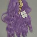 BUFASHION 18" Long Wavy Curly Light Purple Synthetic Wig for Women Girls Cosplay Wig Halloween Costume Wig with Wig Cap(Light Purple)