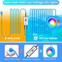 LyLmLe LED Pool Lights 50W Double Lights for Giant Pools, 12V APP Control Underwater Light with Magnet & Timer, 2000lm, IP68 Waterproof Submersible Light for Aboveground and Inground Pools