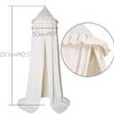 MAMERIA Kids Bed Canopy with Frills Cotton Hanging Tent Curtain Net for Reading Nook Hideaway Bedding Play Room Decor (Beige)