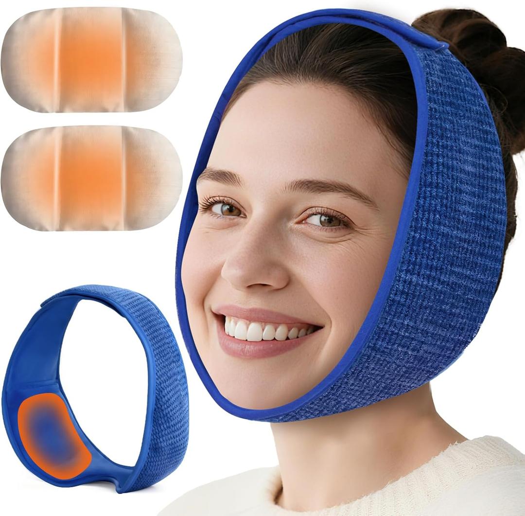 Face Heating Pad for TMJ Pain Relief, Moist Heat Microwave Heated Wrap for Jaw, Wisdom Teeth Recovery, Reducing Symptoms of Jaw Clicking, Relaxing Face Muscles, Oral Facial Surgery