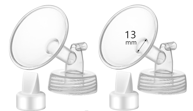 Momstouch 13mm Flange and Duckbill Valve Compatible with Spectra S1 S2 9 Plus Breastpump Replacement to Spectra Pump Parts, Not Original, Replace Accessories.
