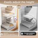 ADBIU Under Sink Organizer 2 Pack, Adjustable Height (11"-15.75") Under Cabinet Storage, 2 Tier Pull Out Sliding Drawers for Kitchen Bathroom, Heavy Duty Metal Shelf, White