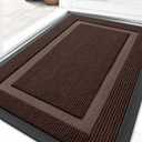 OLANLY Front Door Mat Indoor Outdoor Entrance, Waterproof All-Season, All-Weather Doormat, Sturdy Natural Rubber, Fade Resistant, Low Profile, Easy Clean Patio Porch Entryway Mat, 35x23, Dark Brown