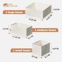 Cotton Linen Drawer Organizer for Baby Clothes, 12Pack Multi-Size Nursery Dresser Dividers for Clothes, Premium Foldable Storage Bins for Bedroom, Closet and Diaper Table, Beige