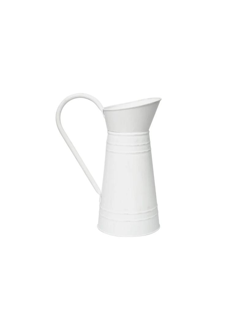Metal Pitcher Vase, Farmhouse Rustic Watering Can Flower Jug, Vintage Shabby Chic Milk Jug Vase, 10''H