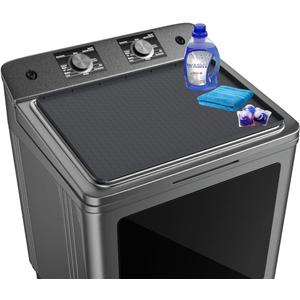 Dryer Top Protector Mat - Silicone Dryer Cover for The Top - 25" x 19" Waterproof Non-Slip Washable - Top Cover Pad for Kitchen Laundry 1 Piece Dark Gray