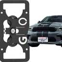 Front License Plate Holder Compatible with Dodge 2008-up Challenger, 2011-up Charger, 2011-up Durango, 2011-up Grand Cherokee, License Plate Mount, Bumper Grille Car Tag Frame with Anti-Theft Screws