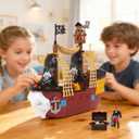 Pirate Ship Adventure Playset with Lights and Sounds - Includes 2 Pirate Figures, Treasure Chest & Cannons - Pretend Play Gift for Kids Ages 3+ Boys Girls - Birthday, for Kids