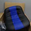 FreekyFit Rolling Stool with Wheels, Adjustable Shop Stool Mechanic Chair Seat Garage Shop Roller Work Chair Mobile Rolling Seat with Tool Tray, 2 Cup Holders, 4" Casters, 350 LBS, Heavy-Duty, Blue