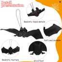 Liliful 50 Pcs 2 Size Halloween Hanging Bats Decorations Creepy Flying Rubber Bats Decor Realistic Figurine for Halloween Indoor Outdoor Party Supplies Prank Toy Haunted Decoration (Pink Black)