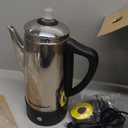 Elite Gourmet EC812 Electric 12-Cup Coffee Percolator with Keep Warm, Clear Brew Progress Knob Cool-Touch Handle Cord-less Serve, Stainless Steel