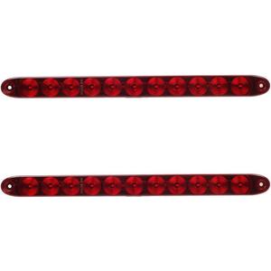 Partsam 2PCS Red 15" 11 LED Trailer Light Bar Sealed Stop Turn Tail Park Third 3rd Brake Light Truck Trailer Marker ID Bar Waterproof DOT Compliant
