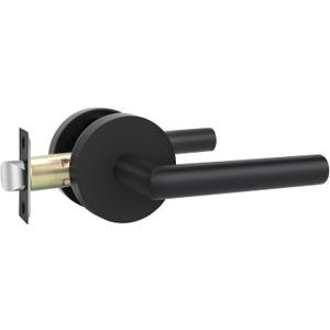 Goldenwarm Black Door Handles Interior, Matte Black Closet Door Handle Indoor, Black Passage Door Lever for Hall and Closet, Zinc Alloy, 1 Pack
